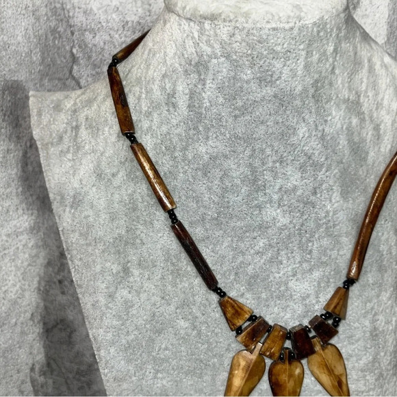 N25. VINTGE BOHO BONE NECKLACE NECKLACE ARROW, REAL BONE, CYLINDER BONE BEADS‎ - Picture 5 of 7